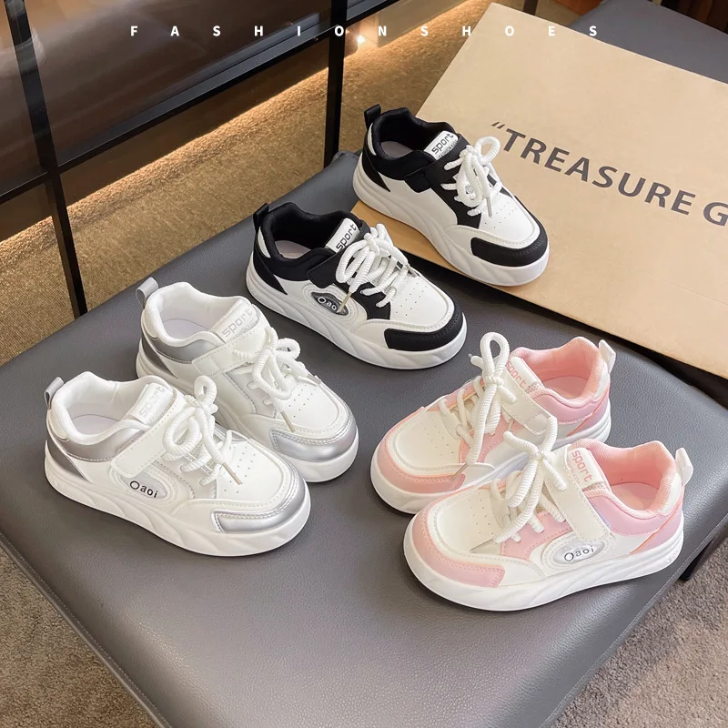 2025년 신상 유아 아동 패션 디자인 워킹 슈즈 스니커즈 화이트 논슬립 캐주얼 슈즈 소년용 통기성 아웃도어 보드 슈즈