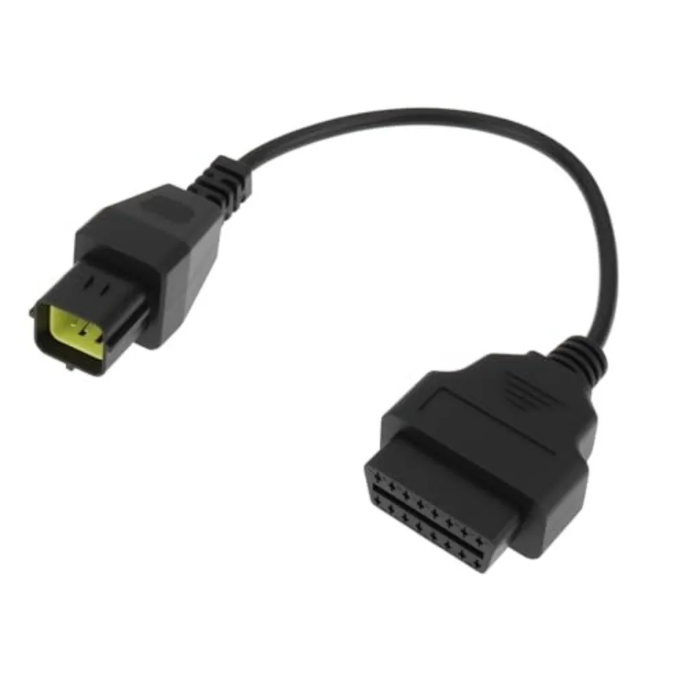 New 6 Pin to 16 Pin OBD2 Adapter Cable Plug and Play ABS OBD2 Conversion Cable Motorcycle Scan Cable Motorcycle ECU Data Reading