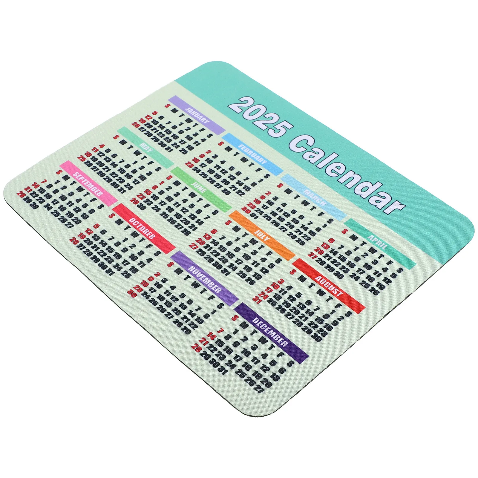 2025 Calendar Mouse Pad Computer Desk Mat Non-Slip Rubber Surface Smooth Gaming Office Home Work Efficient Desktop Planner Black