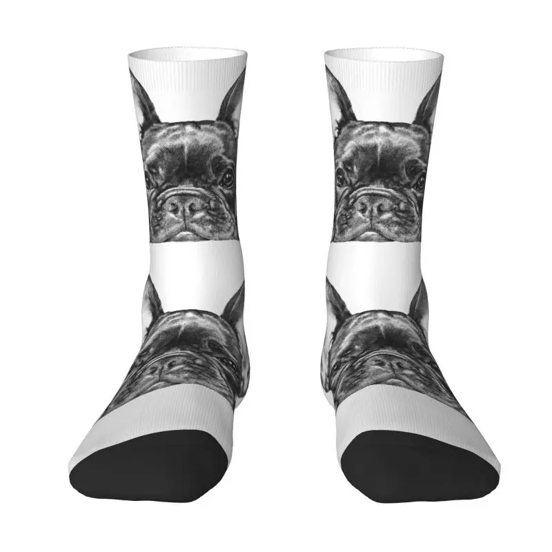 

Custom Frenchie Dog French Bulldog Men's Crew Socks Unisex Cool Spring Summer Autumn Winter Dress Socks