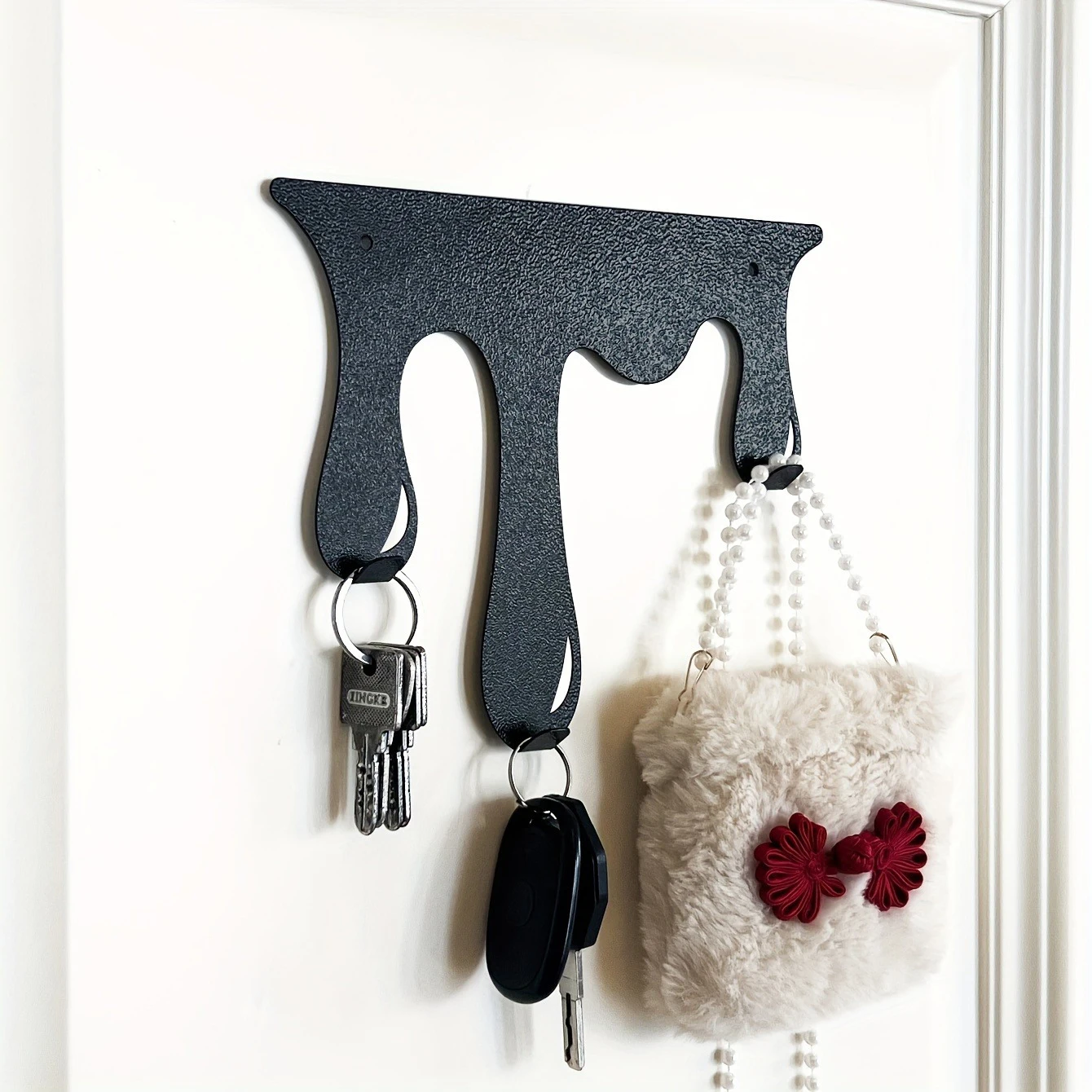 1pc Mounted Coat & Towel Rack, Contemporary Home Decor, Perfect For Entryway & Bathroom Water Drop Design Metal Key Hook