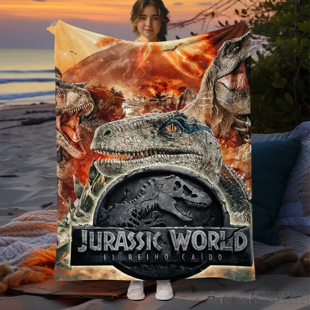 Anime Film J-Jurassic Park Dinosaur 3D Printed Kids Blanket Throw for Bed Sofa Decor Fleece Nap Blankets Kids Children Gift