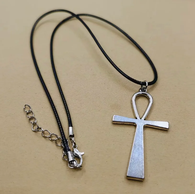 1pcs/lot Ankh Crosses Pendants Necklaces 45+5CM Goth Jewelry For Cool Couple Women Girl Gift