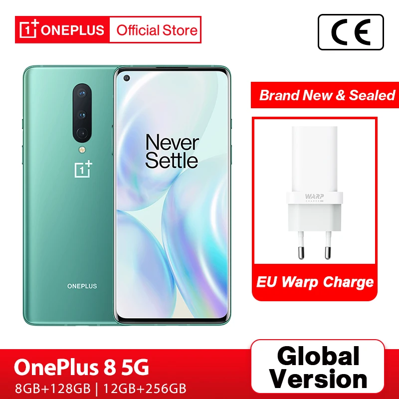 الإصدار العالمي من هاتف OnePlus 8 5G 8GB 128GB Snapdragon 865 6.55 ''90Hz عرض السوائل 48MP الثلاثي OnePlus المتجر الرسمي NFC