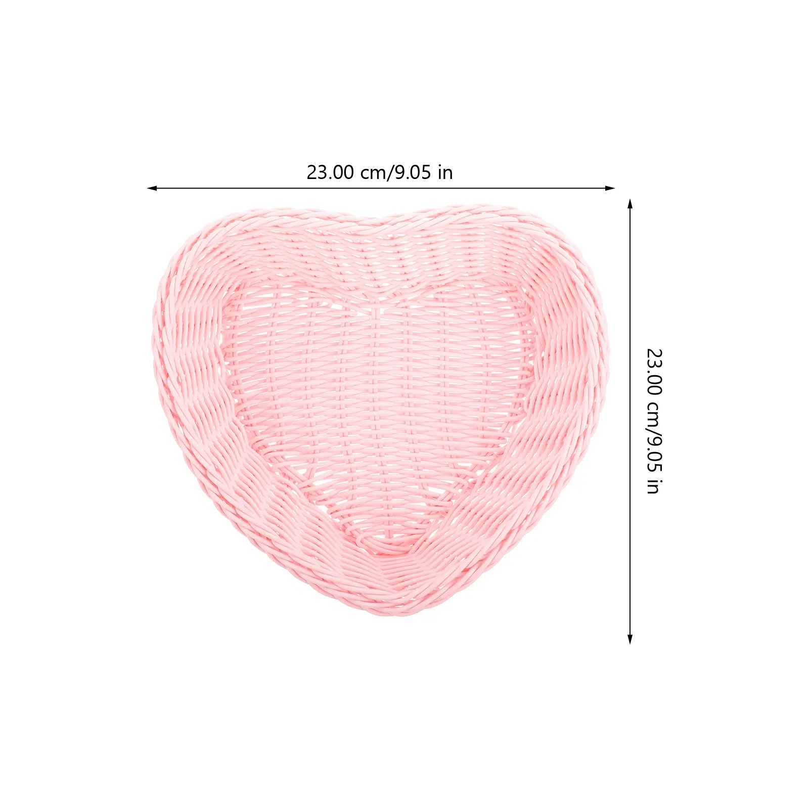 

Heart Shape Storage Baskets Lightweight Strong Natural Color Multipurpose Snacks Candy Tray Woven Baskets Pink