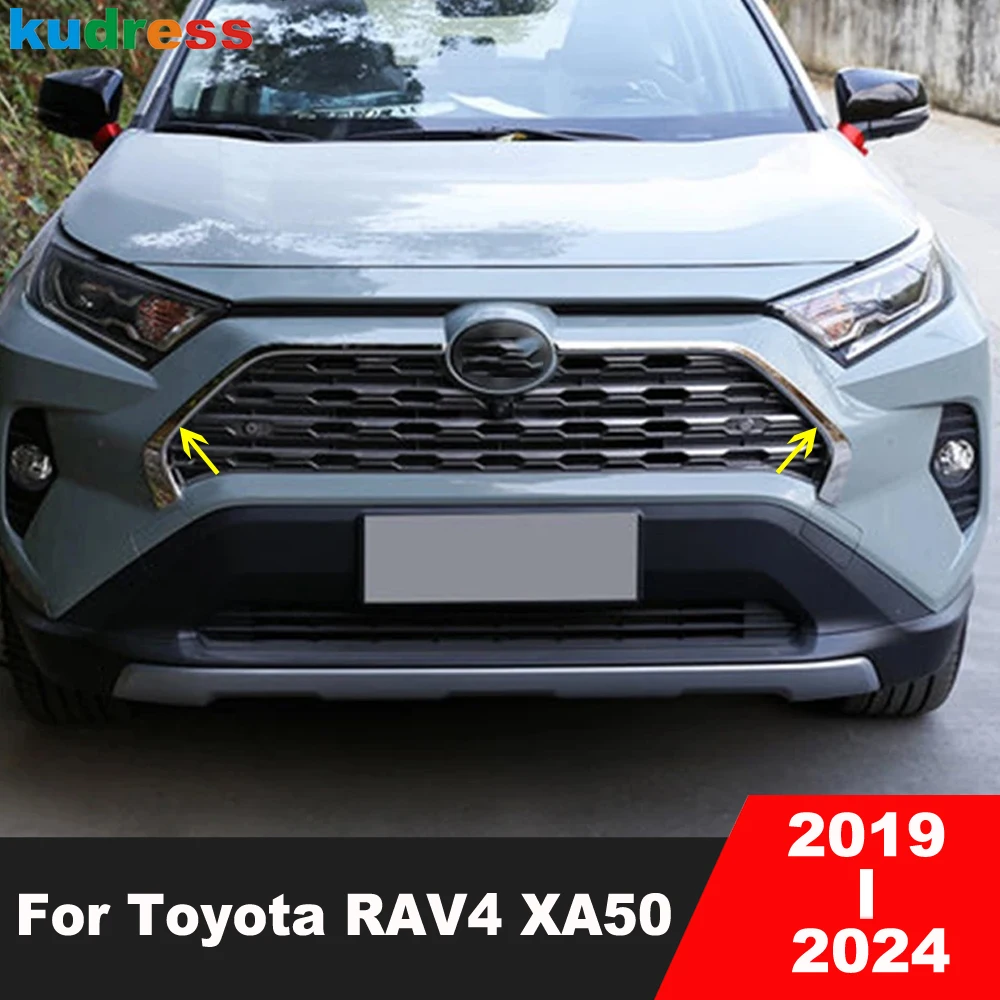 

Накладка на центральную решетку радиатора для Toyota RAV4 XA50 2019-2024, хромированная, автомобильные аксессуары