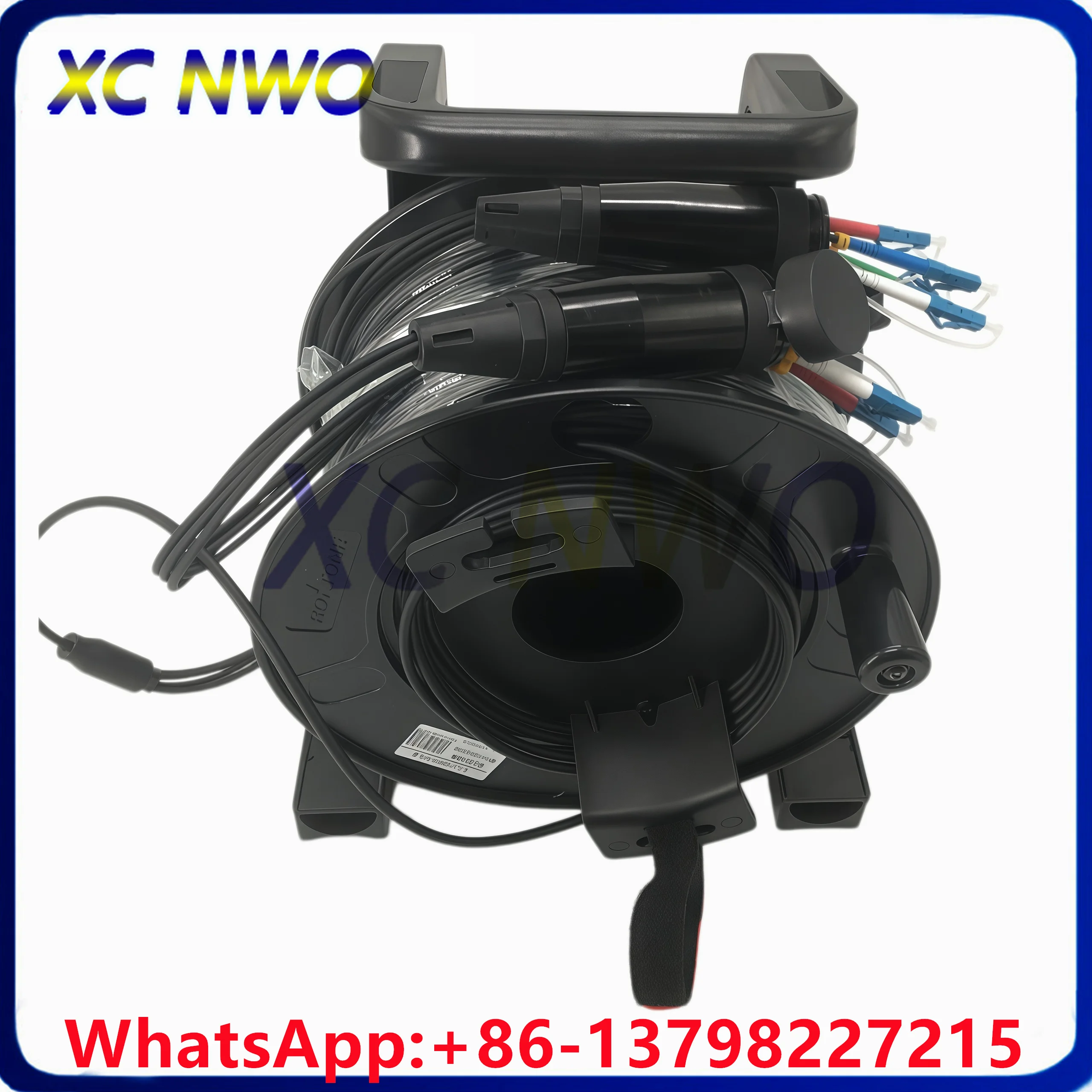 SM,4C,G657A1,LSZH Jacket, Armored Black Cable,Dia:4.0mm,PDLC/UPC-PDLC/UPC Fiber Optic Patch cord100M 0.5M from plug to connector