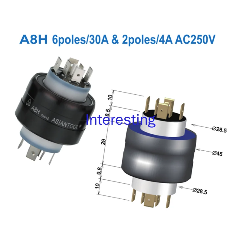 A8H Mercury Slip Ring Conductive Slip Ring 8-way Rotary Connector 830