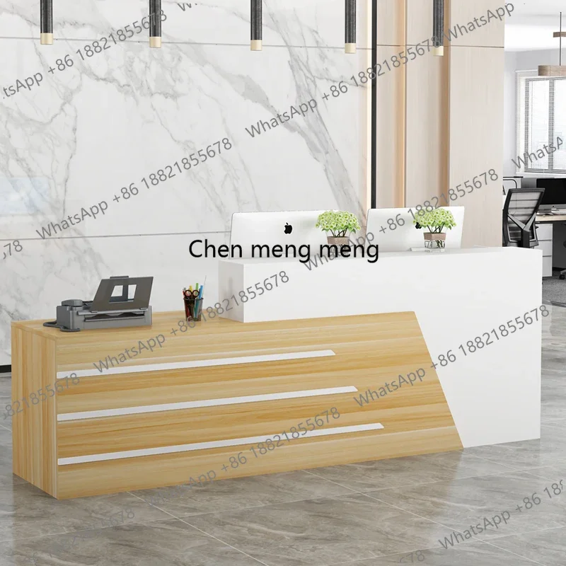z0189Unique Hotel Reception Desks Modern Shelves Restaurant Company Reception Desks Minimalist Design Bureau Commercial Furnitur
