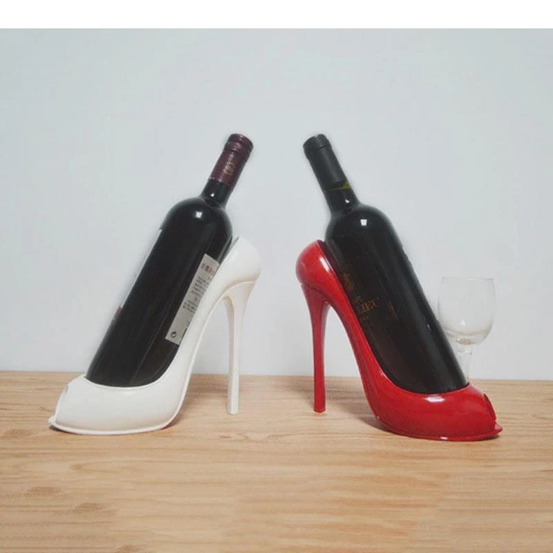 Creativity High Heel Shoes Shape Wine Rack Red Beverage Tray Drink Coffee Table Decoration Home Bottle Stand