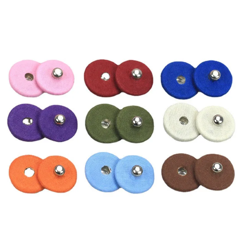 Fabric Covered Metal Snap Fasteners, Buttons Press Stud Popper, Woollen Coat, Sewing Craft, 14/17/19/21/23/25MM 10 Sets/Bag