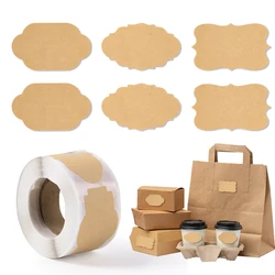 250pcs/Roll Kraft Paper Blank Decoration Labels Sticker Christmas Gift Tag Sticker Spice Jar Baking Envelope DIY Sealing Sticker