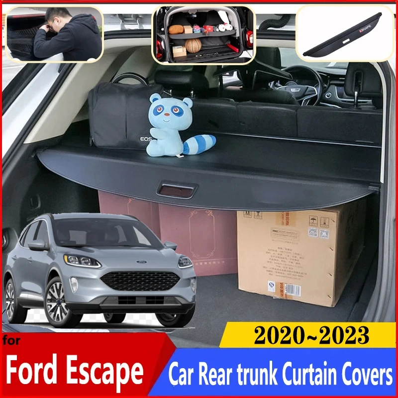 

Car Trunk Curtain For Ford Escape Accessories Kuga 2020~2023 2022 Car Trunk Luggage Curtain Cargo Shield Retractable Accessories