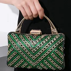 Moda damska Rhinestone kopertówka z górnym uchwytem świecący diament wieczorowa torebka ślubna torby na ramię sac de luxe femme