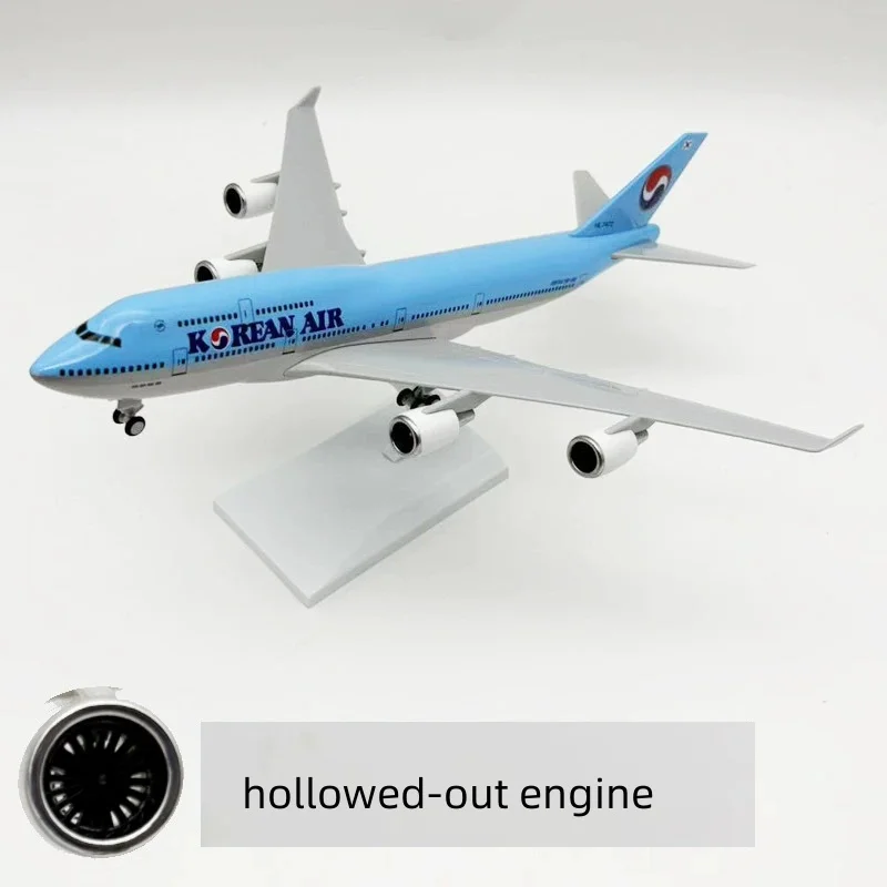 30cm B747 Airlines Airbus Model Korea Air Plane Simulation Aircraft Resin Airplane With Landing Gear & Wheels Home Decoration
