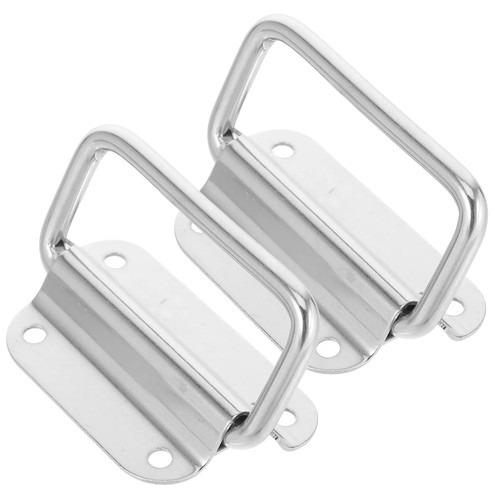 2Pcs Durable Stainless Steel Foldable Handles for Toolboxes Industrial Cases Chests and Drawers Easy Installation
