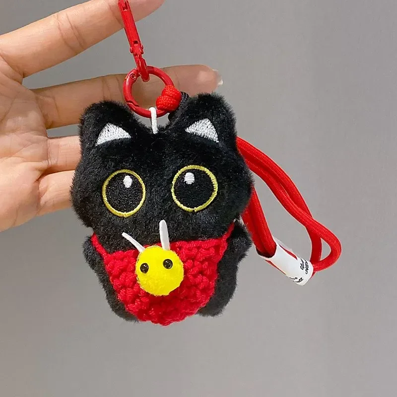

Cute Black Cat Plush Toy Doll Small Pendant Cuddly Pillow Cushion With Hanging Rope Cat Plush Toy For Kids Adults
