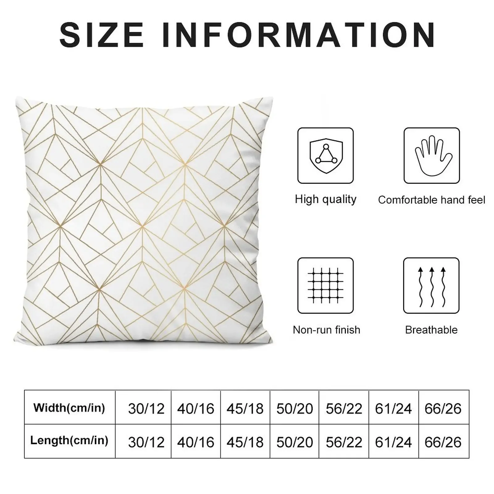 Geometric Gold Pattern With White Shimmer Throw Pillow Covers For Sofas pillow