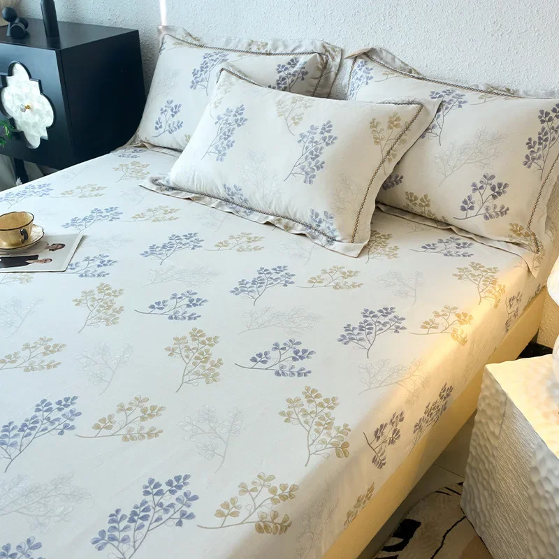 Customizable 2025 new Tencel AB version single product solid color printing thin bed sheet