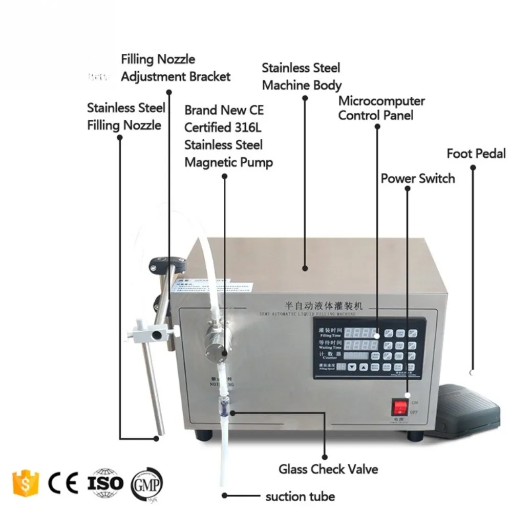 FM4 Semi-Automatic Oil Filling Machine (Electric) | High Precision Filling for Cooking/Essential Oil Glass/Plastic Bottles