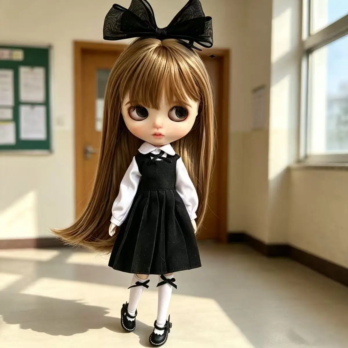 3Pcs School Style Doll Clothes Set Fit Blythe OB22 OB24 1/6 30cm BJD Doll, Cute Replacement Dress-up Outfit, Doll Not Included