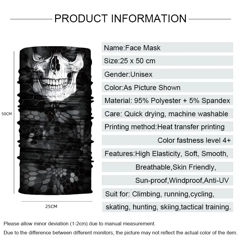 1PC Motorcycle Balaclava Cycling Face Shield Face Cover Scarf Neck Gaiter Face Mask Sport Bandana Buffs For Climbing Hiking view 6