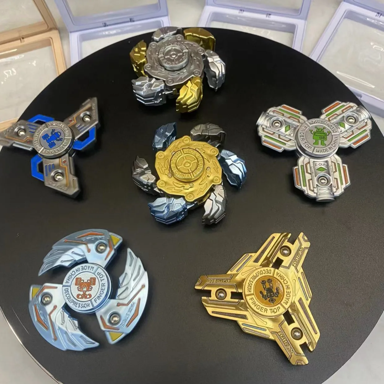 All-Metal Three-Blade Fingertip Spinner, High Stability, Silent Rotation, Stress-Relief Edc Toy, Multiple Colors Available, Office Desk Stress-Relief Gadget, Holiday Gift