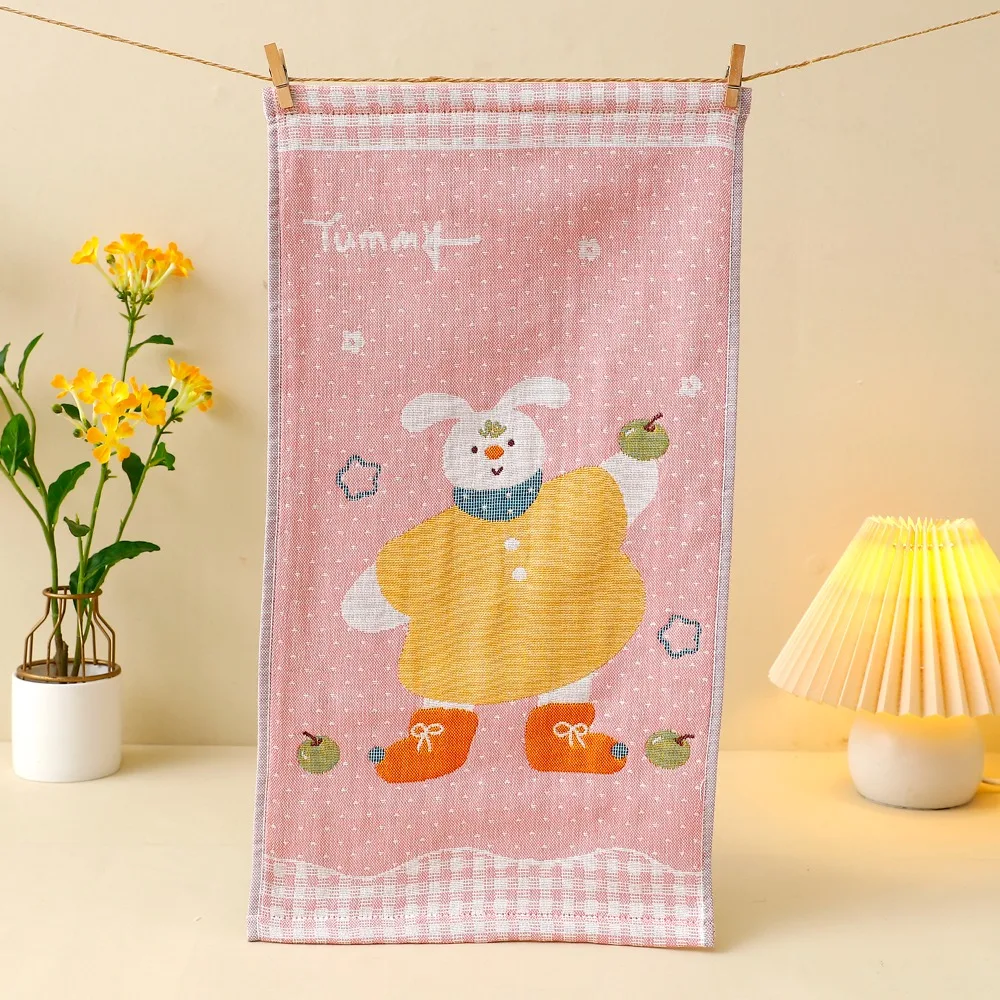25x48cm Large Hand Towel Cartoon 4 Layer Cotton Gauze Pure Cotton Dish Cloth Decorative Quick Dry Kitchen Towel