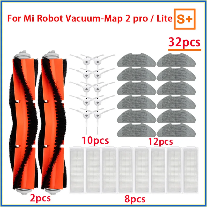 Filter For Xiaomi Mi Robot Vacuum-Mop 2 Pro Lite MJST1SHW MJSTL Mop Cloth Main Side Brush Pares Mijia Vacuum Cleaner Accessories