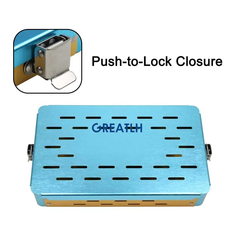 GREATLH   Sterilization Tray Box Single Level Sterilizer Box Aluminum Alloy Material Ophthalmic Microsurgical Instruments