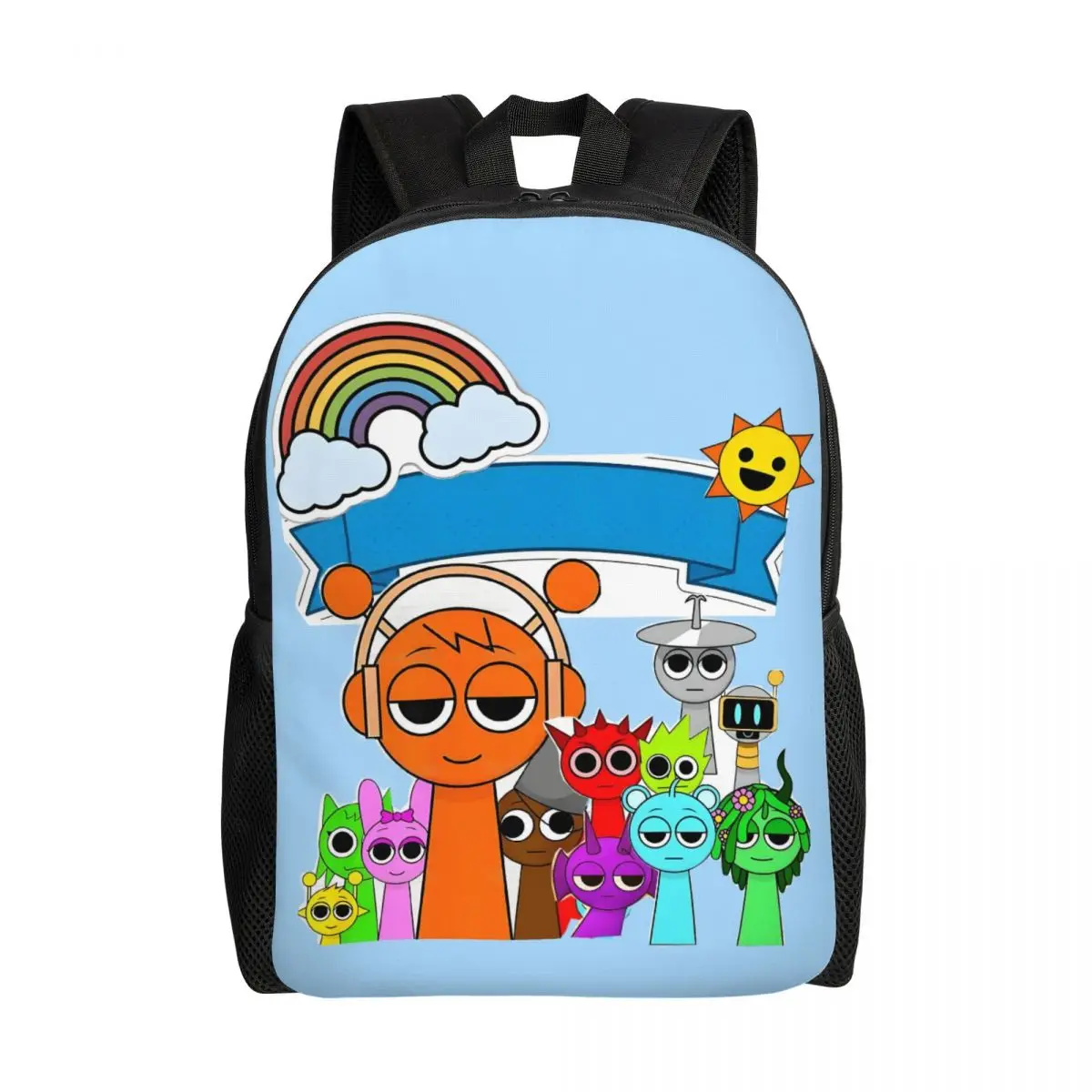 

Рюкзак Sprunki на заказ для мужчин и женщин, водостойкий школьный рюкзак для музыкальных игр, сумки для книг с принтом