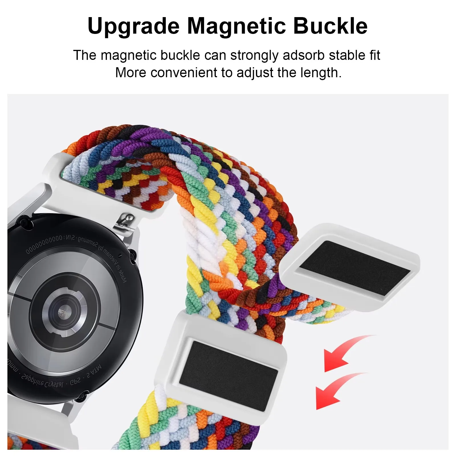 

For Amazfit GTR 4 3 2 2e 3 pro/GTR 47mm Band For Amazfit BIP 5/Pace/Stratos 2S 3 accessoriesWatch strap 22mm Braided Magnetic