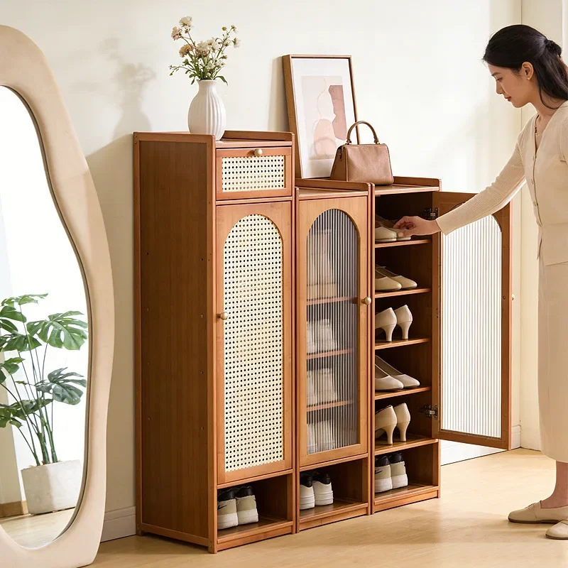 

Multi-functional Household door entry shoe cabinet with door small narrow simple shoe rack storage integrated multi-layer