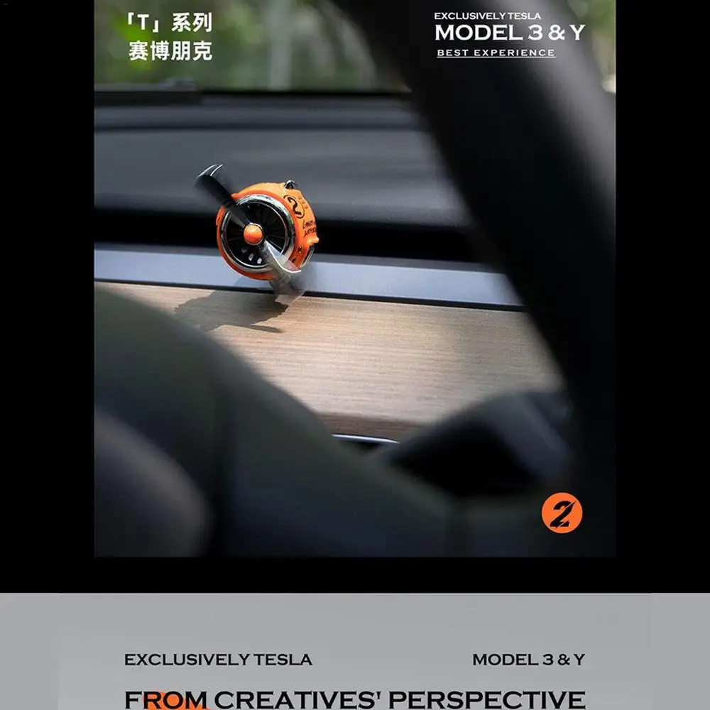 Car Air Freshener For Tesla Model 3/Y Rotating Propeller Car Fragrance Diffuser Auto Perfume Aromatherapy For Car Interior
