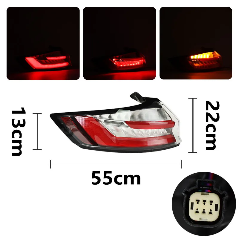 For Ford Edge US Version Titanium St St-Line 2019 2020 2021 Rear LED Tail Light Warning Brake Signal Lamp Car Light Assembly