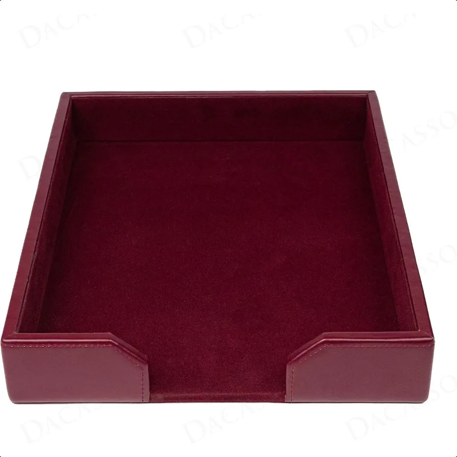 

Dacasso Bury Bonded Leather Luxury Letter Tray Holder Paper Organizer for Desk Executive Desk Decor Office Organization ential