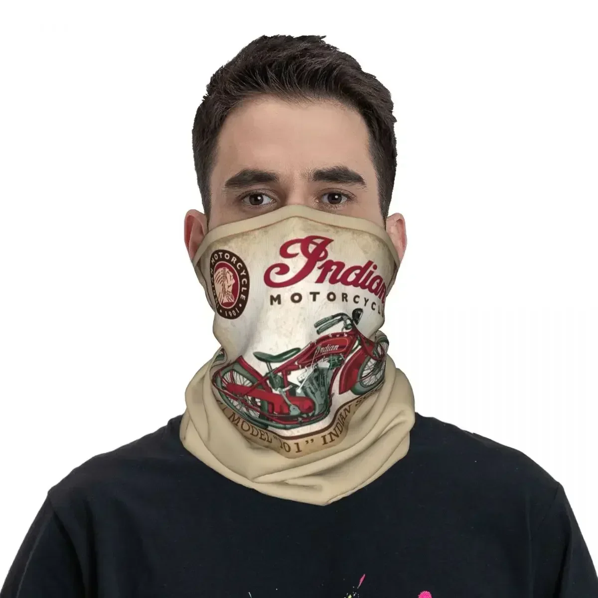 Polaina de cuello con estampado para hombres y mujeres adultos, bufanda cálida de motocicleta, Motor Old Indians Never Die 4, pasamontañas para ciclismo