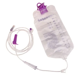 1200ml Medical Plastic Feeding Bag Enteral Nutrition Supply Bag Nasal Feeding Nutrient Gravity Pump Transparent Tube Bag
