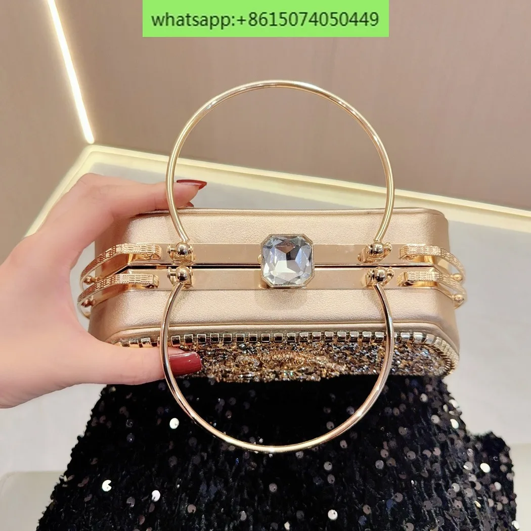 Diamond Handbag for Women's Cheongsam, Celebrity Banquet Water Diamond Handbag, Single Shoulder Diagonal Straddle