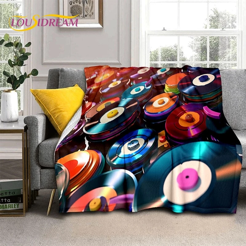 

3D Vinyl Record Music DJ Screen Tape Soft Blankets,Keep Warm Throw Blanket Comfortable Blanket for Picnic Beds Sofa Home Bedroom