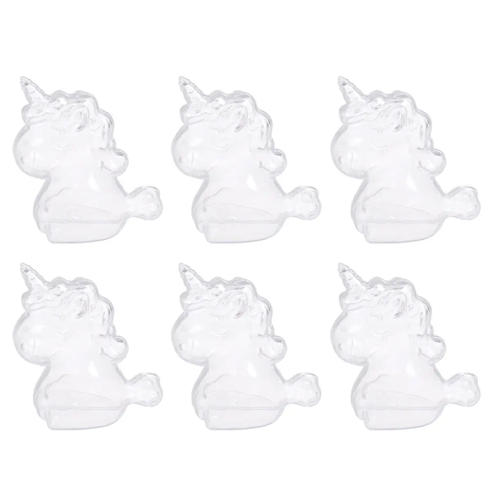 

6Pcs Exquisite Unicorn Candy Container Plastic Gift Boxes For Holiday Celebrations