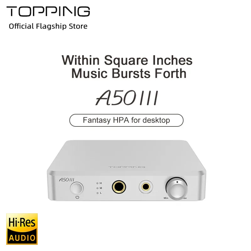 TOPPING A50 III หูฟังเครื่องขยายเสียงไฮไฟหูฟังแอมป์ RCA Single-End/TRS อินพุตสมดุล NFCA 3500mW HPA