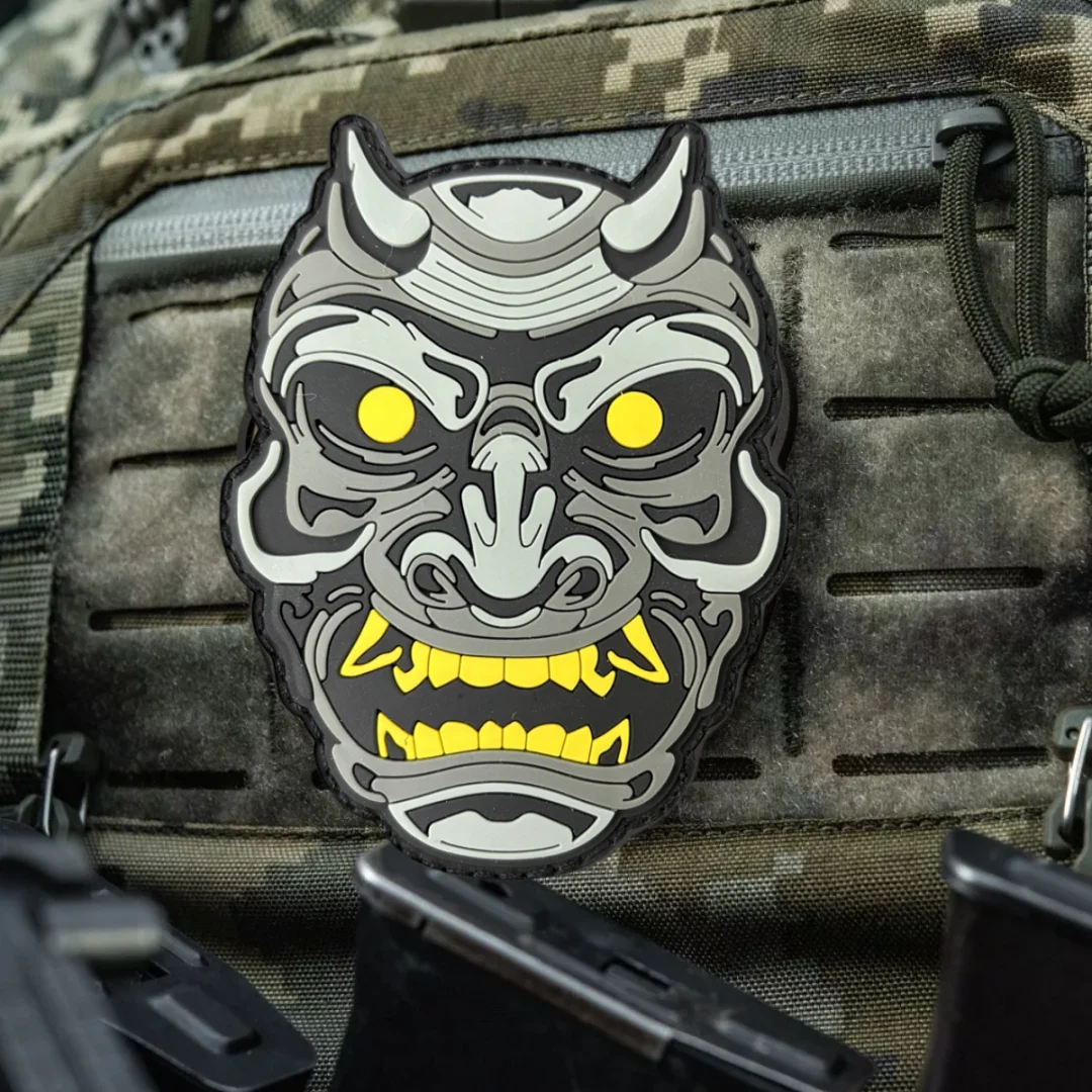 Mask Monster Samurai Tactical Patches Hannya PVC Hook&Loop Armband Military Evil Ghost Army Morale Badge Backpack Stickers