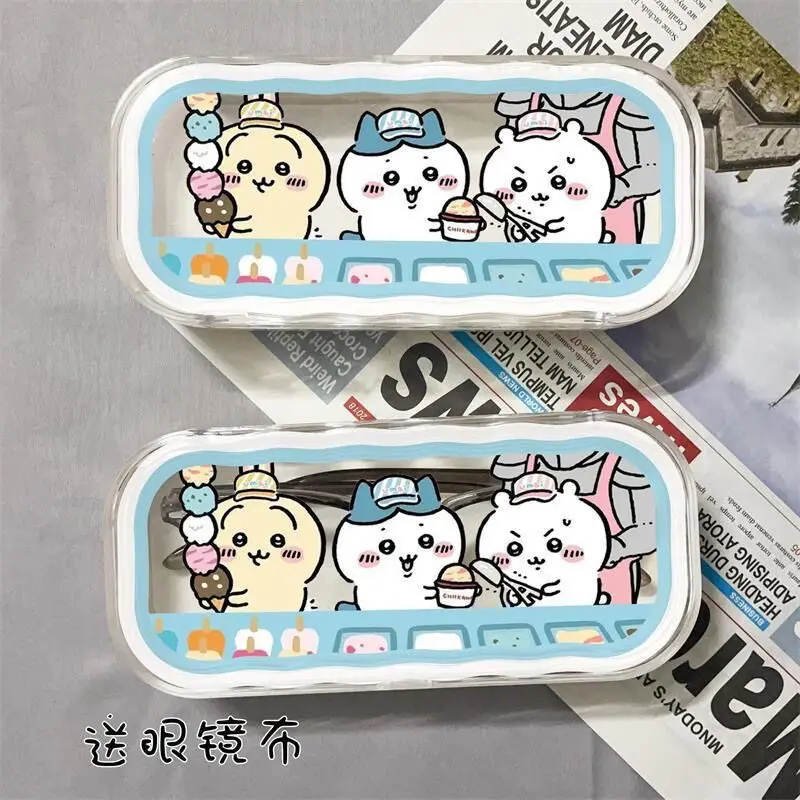 Chiikawa-Cute Glasses Storage Box, Small and Portable, Simple Miopia Glasses, Ins Style