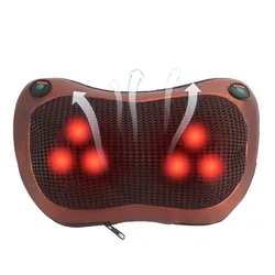 Head Massager Car Home Cervical Shiatsu Massage Neck Back Waist Body Electric Heating Kneading Infrared Therapy Massage Pillow