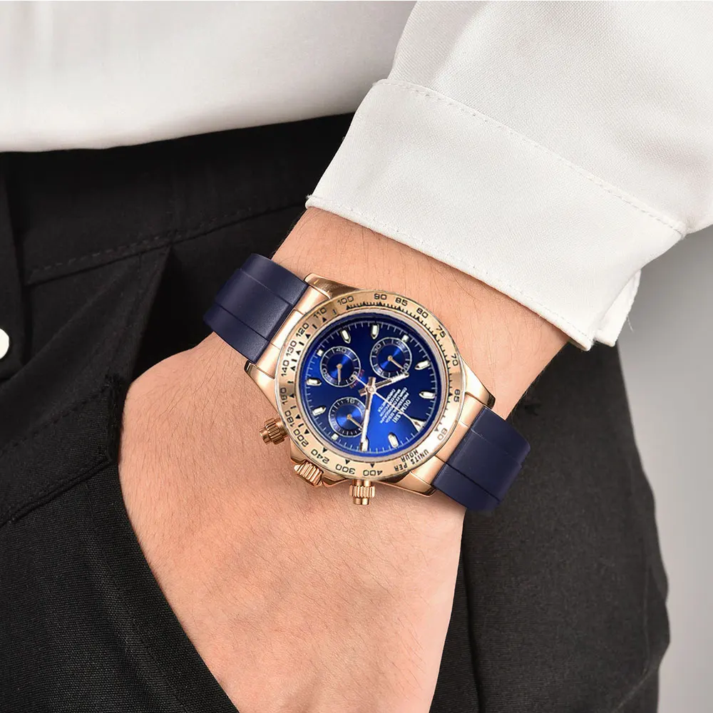Orologio cronografo da uomo VK63 Cassa VK63 oro rosa blu Orologio cronografo da uomo VK63 Orologio personalizzato