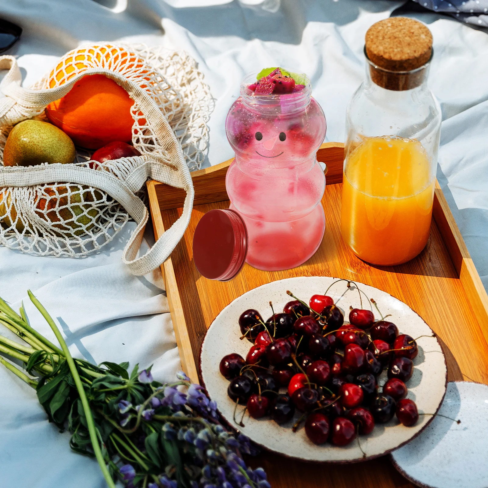 

10pcs Milk Juice Bottles Portable Packaging Bottles For Drinks Fresh Juice Nut Milk Tea Outdoor Beverage Storage Snowman Candy