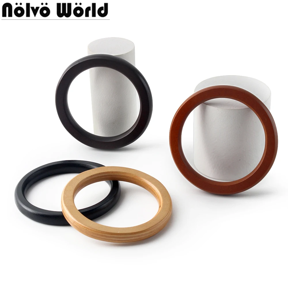 

2-20PCS Natural,Brown,Camel,Black Round Shaped Wooden Handles Replacement DIY Purse Handbag Bags Handles Ring Circle Accessories
