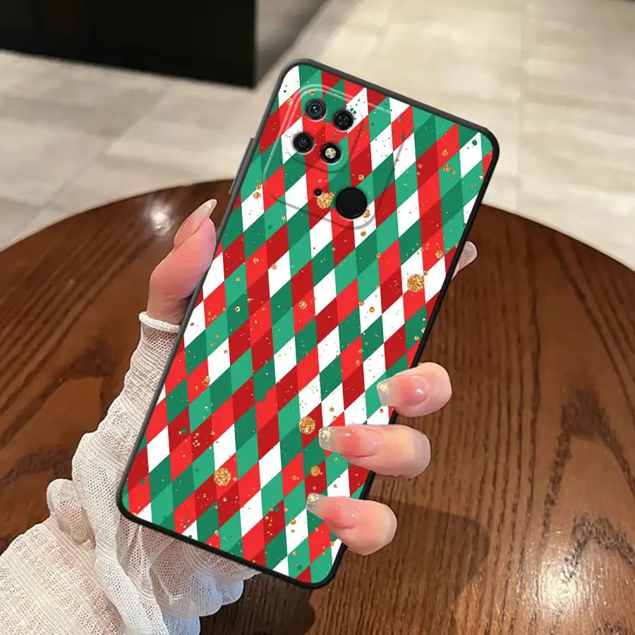 بارد شجرة عيد الميلاد تصميم الأزياء الأسود لينة غطاء الهاتف الحال بالنسبة Xiaomi Redmi A5 A3 10 14C K40 K80 برو 9 A1 A2 زائد A4 13C 12C #4