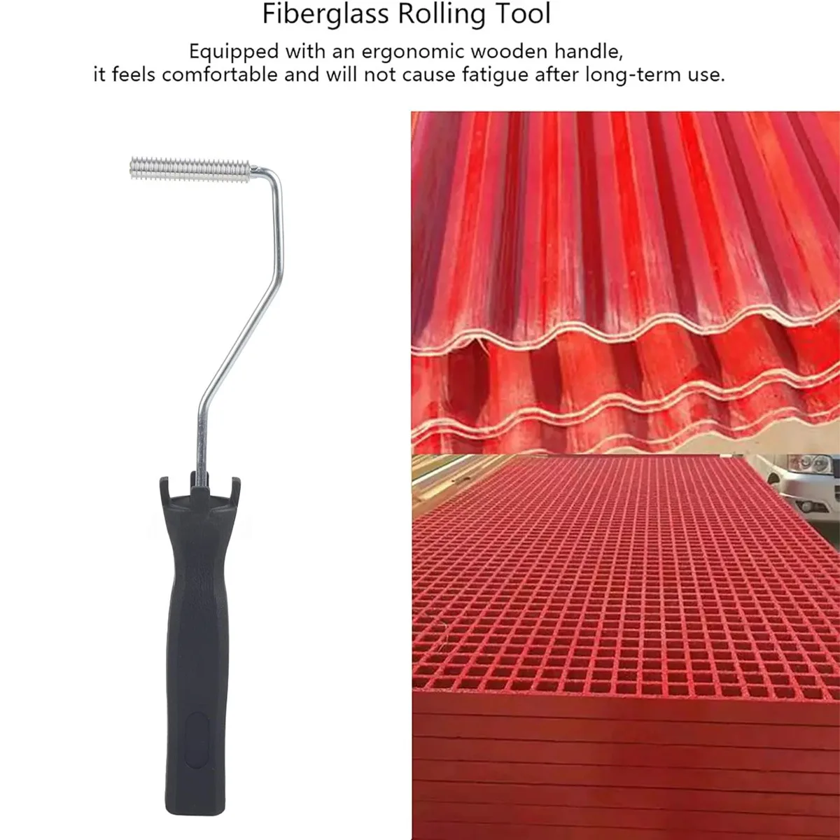 

F5 Aluminum Alloy Fiberglass Bubble Laminating Roller ABS Handle for GRP FRP Resin Work (10*50mm) Roller Shaft Fiberglass Tools